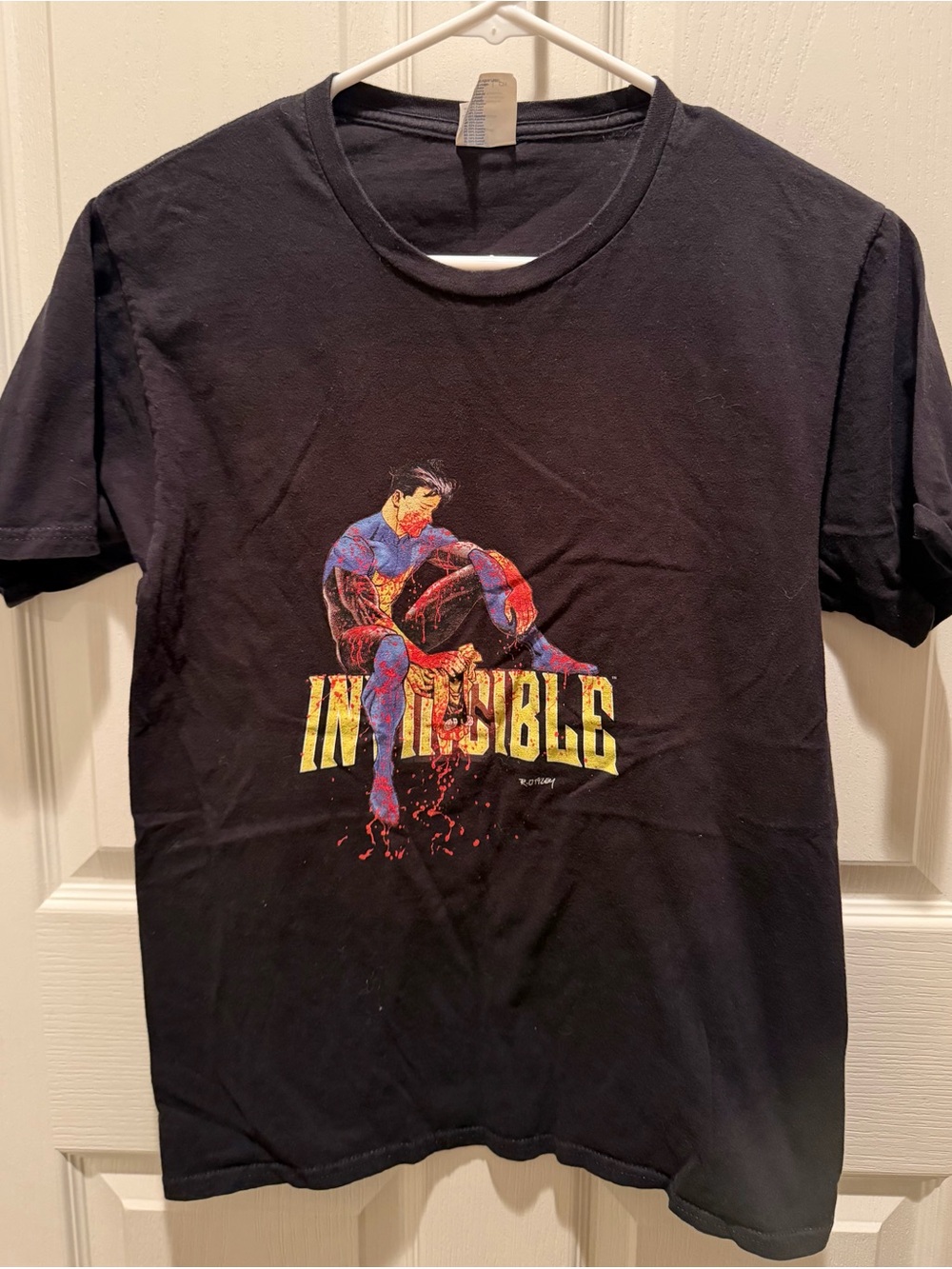 Invincible Mark Grayson Bloody Graphic T-Shirt Black Size S